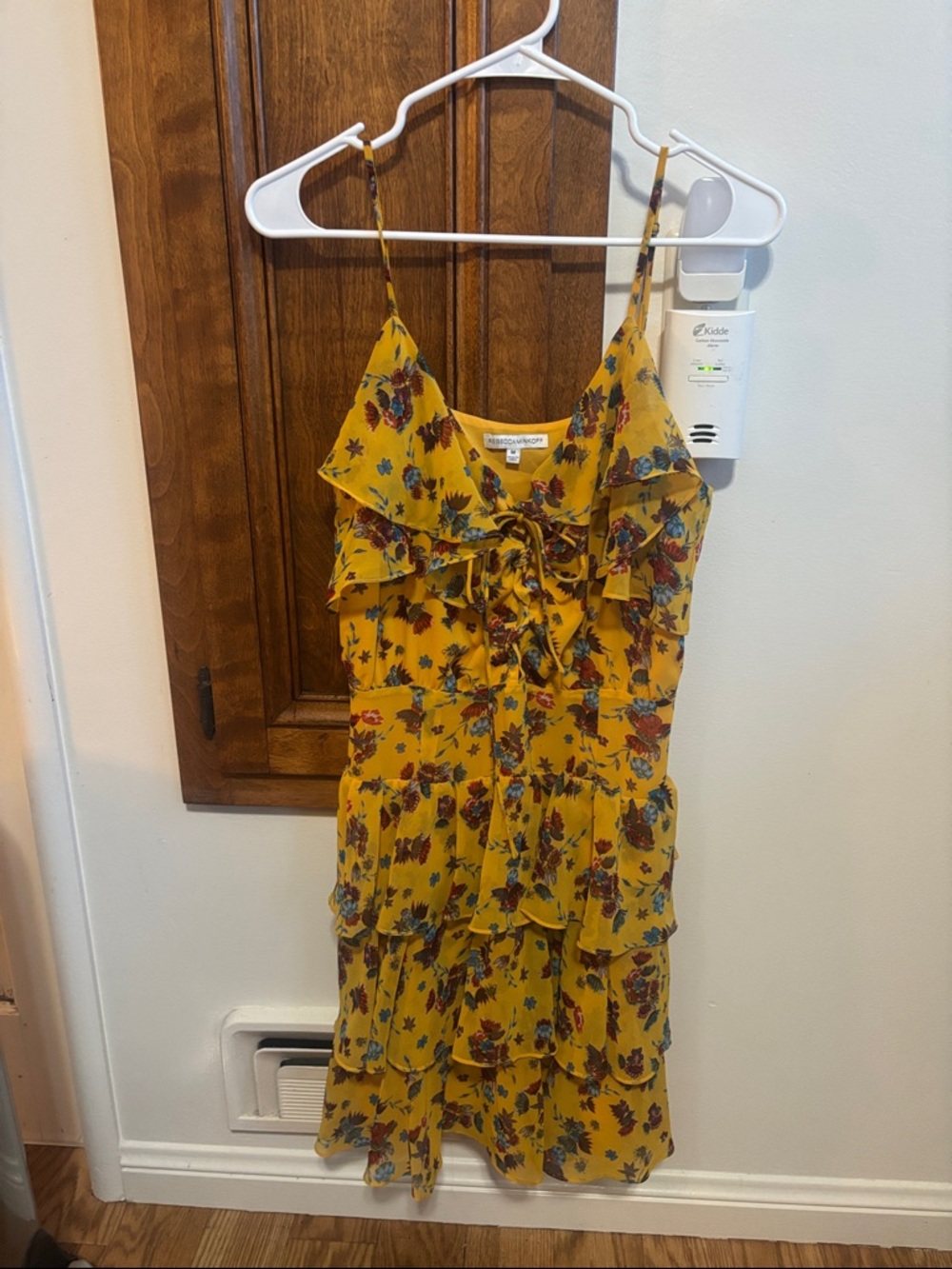 Rebecca Minkoff Yellow Floral Ruffle Mini Dress